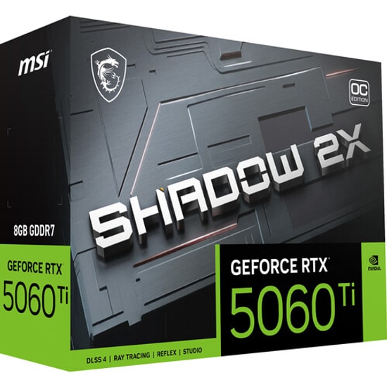 MSI GeForce RTX 5060 Ti Shadow 2X OC 8GB GDDR7 Ekran Kartı - 128 Bit, 3xDP, HDMI, PCIe 5.0, Ray Tracing, DLSS 4, DX 12