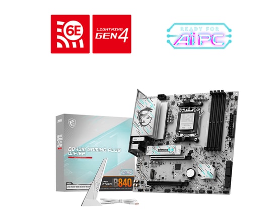 MSI B840M Gaming Plus WIFI6E Anakart: AM5, DDR5 8000MHz (OC), Çift M.2, 2.5G LAN, Wi-Fi 6E, USB 5Gbps, mATX