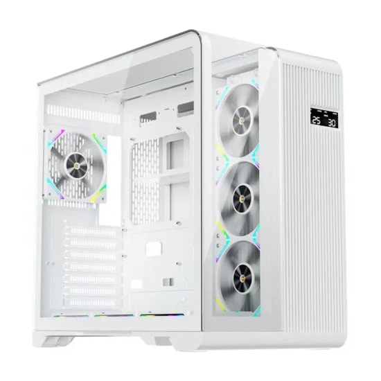 1st Player RT7 850W 80+ Gold Beyaz Digital ATX Kasa (RT7-WHT-4F-G850W) - Full Modüler, ARGB, 3x Temperli Cam, USB 3.0
