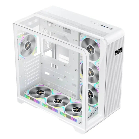 1st Player RT7 850W 80+ Gold Beyaz Digital ATX Kasa (RT7-WHT-4F-G850W) - Full Modüler, ARGB, 3x Temperli Cam, USB 3.0