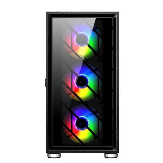1st Player AR7-G 750W 80+ Silver Siyah ATX Gaming Kasa (AR7G-BLK-4F-S750W) - ARGB Fan, Temperli Cam, USB 3.0