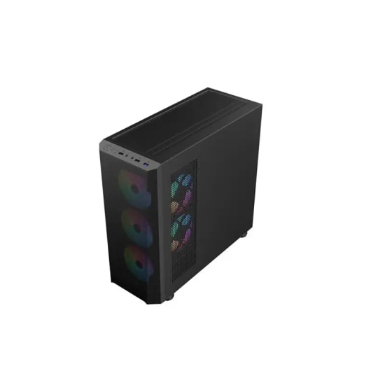 1st Player FD5-M Siyah 600W 80+ ARGB M-ATX Kasa (FD5M-BLK-4F-600W) - Temperli Cam, Mesh Panel, 4x12cm Fan, USB 3.0