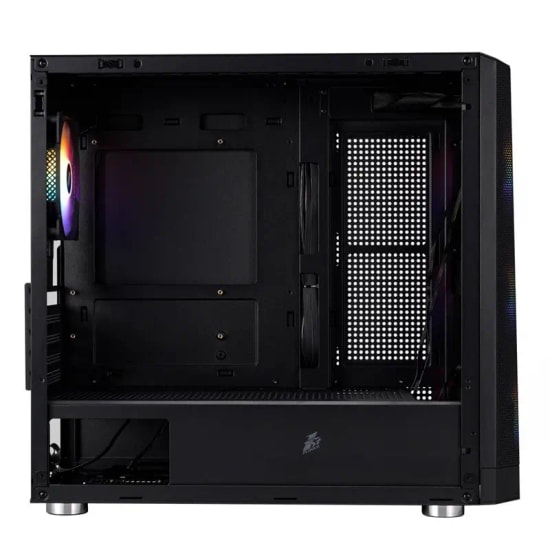 1st Player FD5-M Siyah 600W 80+ ARGB M-ATX Kasa (FD5M-BLK-4F-600W) - Temperli Cam, Mesh Panel, 4x12cm Fan, USB 3.0
