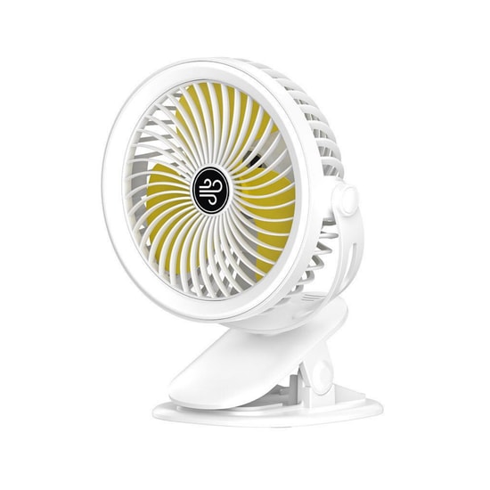 Nettech F21 Beyaz Portatif Masaüstü Işıklı Mini Fan (NT-114359) - Taşınabilir, Standlı, Klipsli, Asılabilir, USB Şarjlı