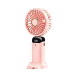Nettech F40 Pembe LED Dijital Ekranlı Şarjlı Mini Fan (NT-114365) - Taşınabilir, Sessiz Oynar Başlı, Standlı, USB Şarjlı