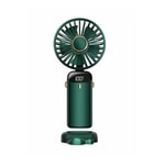 Nettech F40 Yeşil LED Dijital Ekranlı Şarjlı Mini Fan (NT-114364) - Taşınabilir, Sessiz Oynar Başlı, Standlı, USB Şarjlı