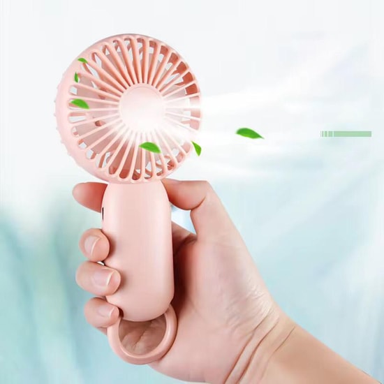 Nettech F42 Mavi Avuç İçi Masaüstü Şarjlı Mini Fan (NT-114369) - Taşınabilir, Halka Aparatlı, Asılabilir, USB Şarjlı