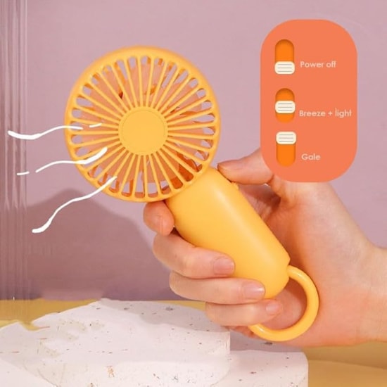 Nettech F42 Mavi Avuç İçi Masaüstü Şarjlı Mini Fan (NT-114369) - Taşınabilir, Halka Aparatlı, Asılabilir, USB Şarjlı