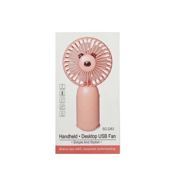 Nettech F42 Mavi Avuç İçi Masaüstü Şarjlı Mini Fan (NT-114369) - Taşınabilir, Halka Aparatlı, Asılabilir, USB Şarjlı