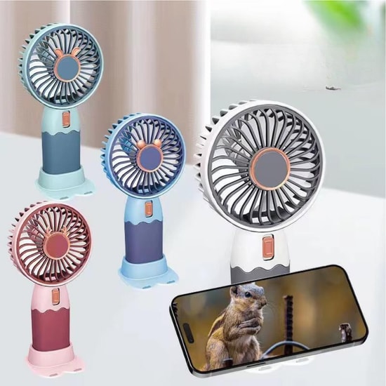 Nettech F48 Mavi Avuç İçi Masaüstü Şarjlı Mini Fan (NT-114371) - Taşınabilir, Standlı, Kompakt Tasarım, USB Şarjlı