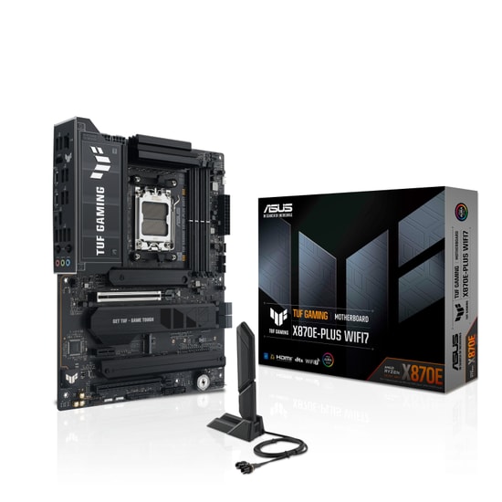ASUS TUF GAMING X870E-PLUS WIFI7 Anakart - AM5, DDR5 8000MHz (OC), 4xM.2, HDMI, PCIe 5.0 x16, USB4 40Gbps, 2.5G LAN, ATX