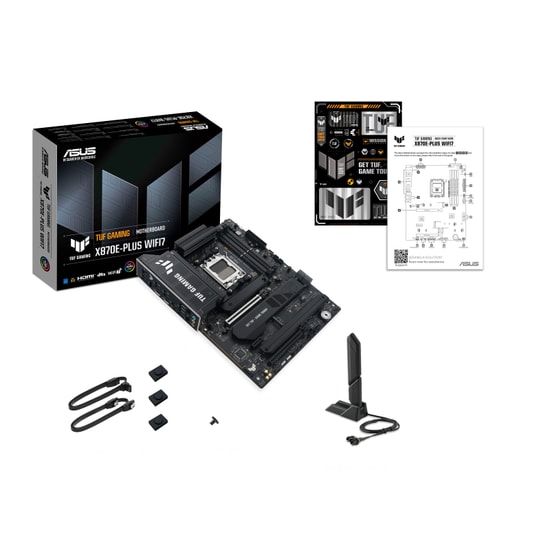 ASUS TUF GAMING X870E-PLUS WIFI7 Anakart - AM5, DDR5 8000MHz (OC), 4xM.2, HDMI, PCIe 5.0 x16, USB4 40Gbps, 2.5G LAN, ATX