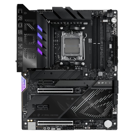 ASUS ROG Crosshair X870E Apex Anakart - AMD AM5, DDR5 9600MHz (OC), 5xM.2, 2xUSB4 (40Gbps), BT 5.4, WiFi 7, 5G LAN, ATX