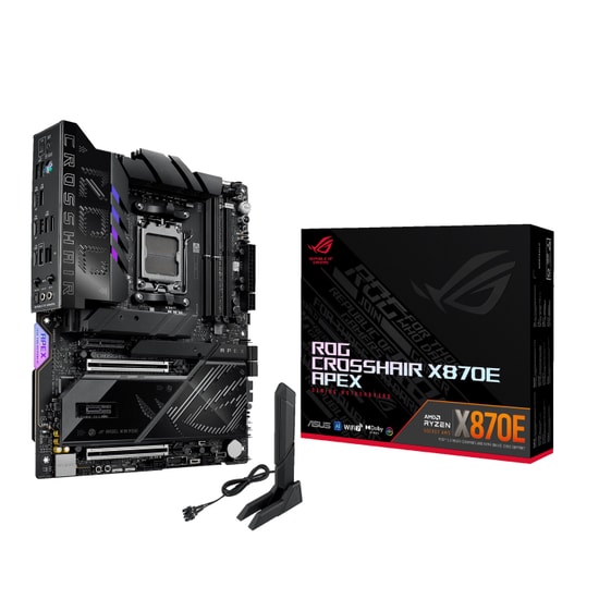 ASUS ROG Crosshair X870E Apex Anakart - AMD AM5, DDR5 9600MHz (OC), 5xM.2, 2xUSB4 (40Gbps), BT 5.4, WiFi 7, 5G LAN, ATX