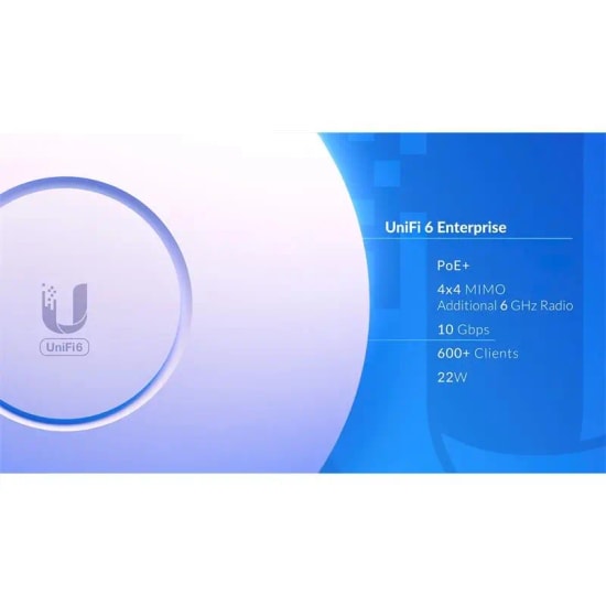 Ubiquiti U6-Enterprise AX6000 Adaptörsüz Access Point - WiFi 6E, 4x4 MU-MIMO, 10.2Gbps, 2.5GbE, İç Ortam, Tavan Tipi