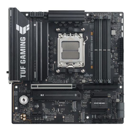 ASUS TUF GAMING B850M-E WIFI Anakart - AM5, DDR5 8000MHz (OC), 3xM2, 2xDP, HDMI, USB 10Gbps, WiFi 6E, 2.5G LAN, mATX