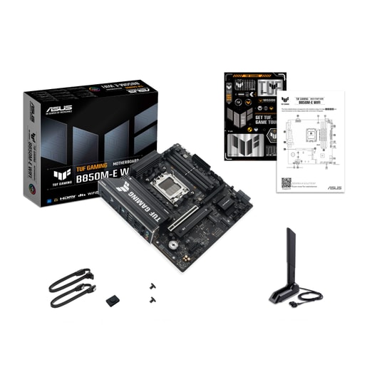 ASUS TUF GAMING B850M-E WIFI Anakart - AM5, DDR5 8000MHz (OC), 3xM2, 2xDP, HDMI, USB 10Gbps, WiFi 6E, 2.5G LAN, mATX