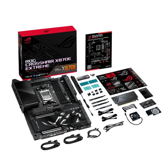 ASUS ROG Crosshair X870E Extreme Anakart - AM5, DDR5 9000MHz (OC), 5xM.2, 2xUSB4 (40Gbps), WiFi 7, 10G LAN, OC Kit, EATX