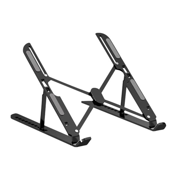 Frisby FNC-5145ST Alüminyum Siyah Katlanabilir 10-15.6" Laptop Tablet Standı - Kompakt, Kaymaz Ped, 10 Seviye Yükseklik
