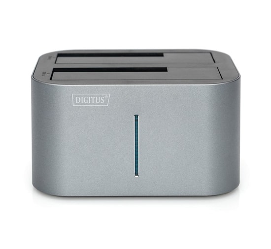 Digitus DA-71540-2 USB 3.0 SATA 2.5" - 3.5" Çift HDD/SSD Docking Station - Adaptörlü, Klonlama Özellikli, LED Göstergeli