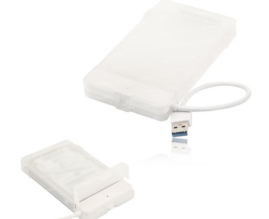 Dark Storex E24 USB 3.0 Şeffaf 2.5" SATA Disk Kutusu (DK-AC-DSE24U3) - Taşınabilir, Çıkarılabilir Başlıklı, Plastik Kasa