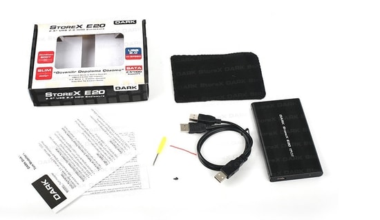 Dark Storex E20 2.5" USB 2.0 SATA Alüminyum HDD/SSD Disk Kutusu (DK-AC-DSE20) - Fansız, Tak Çalıştır, İnce Tasarım