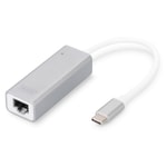 Digitus USB-C to Gigabit Ethernet Ağ Adaptörü (DN-3024) - 10/100/1000 Mbps, Alüminyum Gri Kasa, 20cm Kablo, Tak Çalıştır
