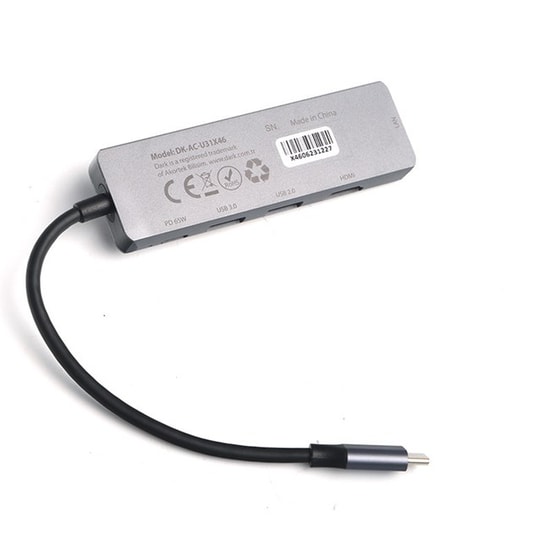 Dark DK-AC-U31X46 Type-C 5 in 1 Hub - USB 3.0, HDMI (4K Uyumlu), 100Mbs RJ45 Portlu, 65W PD Şarj, Docking Station
