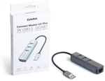 Dark DK-AC-USB332GL USB 3.0 Çoklayıcı ve Gigabit Ethernet Adaptörü - 3 Port USB 3.0, 1000 Mbps RJ45 - Gri Alüminyum Kasa