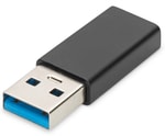 Digitus USB 3.0 Erkek to Type-C Dişi Çevirici Adaptör (AK-300524-000-S) - 5Gbps Süper Hızlı Data Aktarımı, Siyah