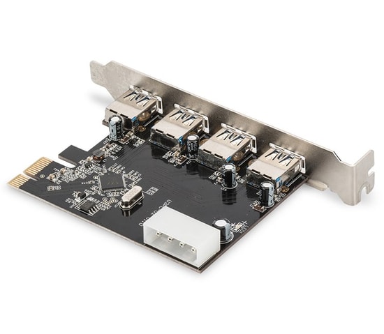 Digitus 4 Port USB 3.0 PCI Express Kart (DS-30221-1) - 5Gbps, VL805 Chipset, Harici USB-A, Tak Çalıştır, PCIExpress v2.0