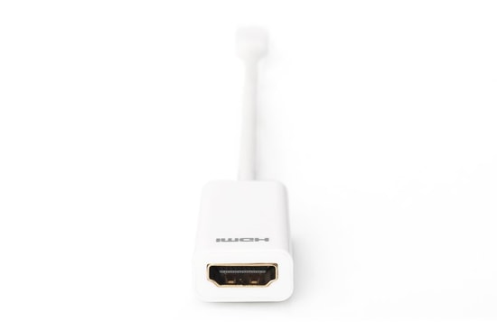 Digitus Mini DisplayPort 1.1a Erkek to HDMI Dişi Beyaz Çevirici (AK-340404-001-W) - 1080p 60Hz, 15cm Kablo, AWG 32