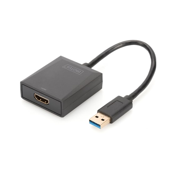 Digitus USB 3.0 Erkek to HDMI Dişi Çevirici Adaptör (DA-70841) - Full HD 1080p Desteği, 15cm Kablo, Geniş Uyumluluk