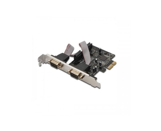 Digitus PCI Express 2x Seri Port DB9 Erkek Çevirici Kartı (DS-30000-1) - AX99100 Chipset, Düşük Profil Kart, UART 16C950