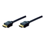 Digitus 1 Metre HDMI 2.0 Erkek Kablo (AK-330107-010-S) - Altın Uçlu, 4K 60Hz 3D Desteği, ARC Ses, Ağ Bağlantısı, Siyah