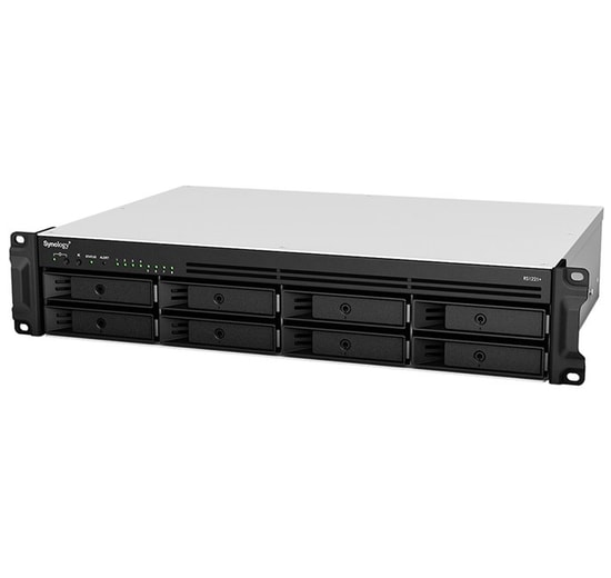 Synology RackStation RS1221PLUS 8 Disk Yuvalı 2U Rack Tipi NAS - AMD 4 Çekirdekli, 4GB DDR4 RAM, SATA, USB 3.2, 1G LAN