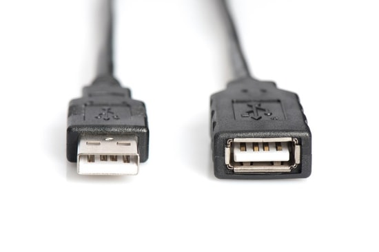 Digitus USB 2.0 15 Metre Siyah Repeater Uzatma Kablosu (DA-73101) - USB A Erkek/Dişi, Tak Çalıştır, 480Mbps Aktarım