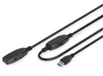 Digitus USB 3.0 10 Metre Siyah Repeater Uzatma Kablosu (DA-73105) - USB A Erkek/Dişi, Tak Çalıştır, 5Gbps Hızlı Aktarım