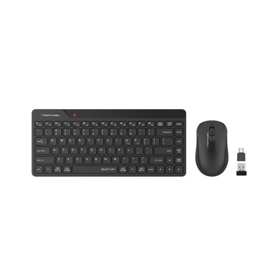 A4 Tech FG2200 Air Siyah Kablosuz Türkçe Q Mini Klavye Mouse Set - 1000 Dpi Optik, Ergonomik Tasarım, 10m Menzil, Sessiz