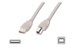 Digitus 3 Metre USB 2.0 Bej Yazıcı Kablosu (AK-300102-030-E) - Yüksek Hızlı Bağlantı, Tip A-B, Nikel Kaplama