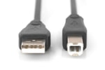 Digitus 1.8 Metre USB 2.0 Siyah Yazıcı Kablosu (AK-300105-018-S) - Çift Zırhlı, AWG 28, Tip A-B, Nikel Kaplama