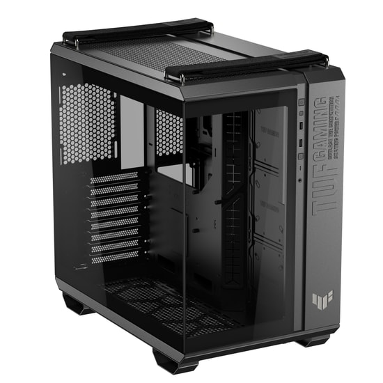ASUS TUF Gaming GT502 Horizon Siyah Mid Tower Kasa - Çift Bölmeli, 4x2.5"/3.5" Yuva, USB C, Panaromik, ATX Oyuncu Kasası