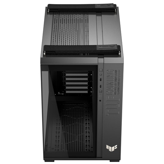 ASUS TUF Gaming GT502 Horizon Siyah Mid Tower Kasa - Çift Bölmeli, 4x2.5"/3.5" Yuva, USB C, Panaromik, ATX Oyuncu Kasası