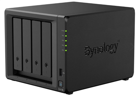 Synology DS425 Plus 4 Disk 2 M.2 SSD Yuvalı NAS Sunucu - Intel CPU, 2GB DDR4 Bellek, Fan Soğutma, USB 3.2, 2.5G RJ45