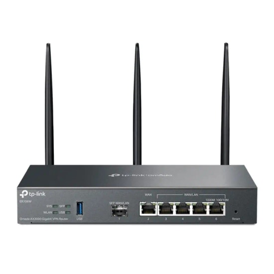 TP-Link Omada ER706W AX3000 WiFi 6 Gigabit VPN Router - Dual Band, Gigabit SFP/RJ45 WAN, 4xLAN, Mesh, USB, Yük Dengeleme