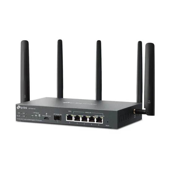 TP-Link Omada ER706W-4G AX3000 4G+ Gigabit VPN Router - 4G LTE, Dual Band, Gigabit SFP/RJ45 WAN, 4x LAN, 5x Anten, Mesh