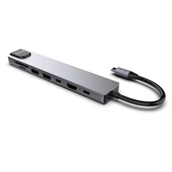 Inca ITPC-7T 8 in 1 Type-C Multi Port Hub - USB C, USB 2.0, RJ45, HDMI 4K 30hz, SD/MicroSD Kart Okuyucu, Alüminyum Kasa