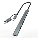 INCA IUTP-06TX USB A/Type C 5 in 1 Hub - 1xUSB 3.0, 2xUSB 2.0, 2xType-C, PD 100W, Tak Çalıştır, Alüminyum Kasa Çoklayıcı