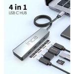 Inca ITPT-4TX 4 in 1 Type-C Hub - 4x USB C 3.1 Çıkış, Geniş Uyumlu, 15cm Kablo, 4 Portlu 10Gbps Alüminyum Kasa Çoklayıcı