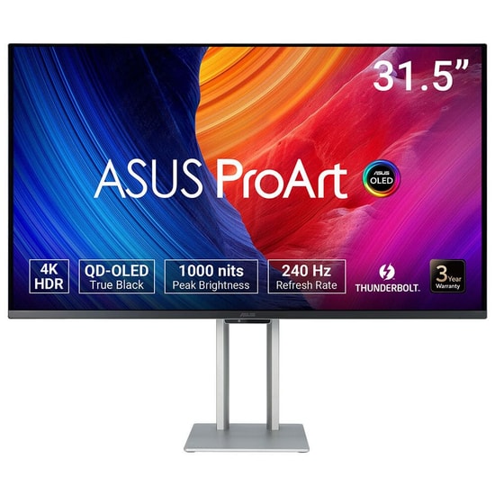 ASUS ProArt PA32UCDM 31.5" 4K QD-OLED 240Hz 0.1ms HDR Monitör - 3840x2160, 1000nit, 10bit Renk, 2xThunderbolt 4 PD 96W
